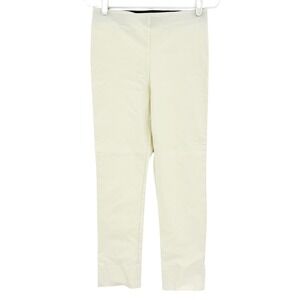 Gretchen Scott Women's Pull-on Cream Cropped Pants Stretch Split Hem Size Small‎